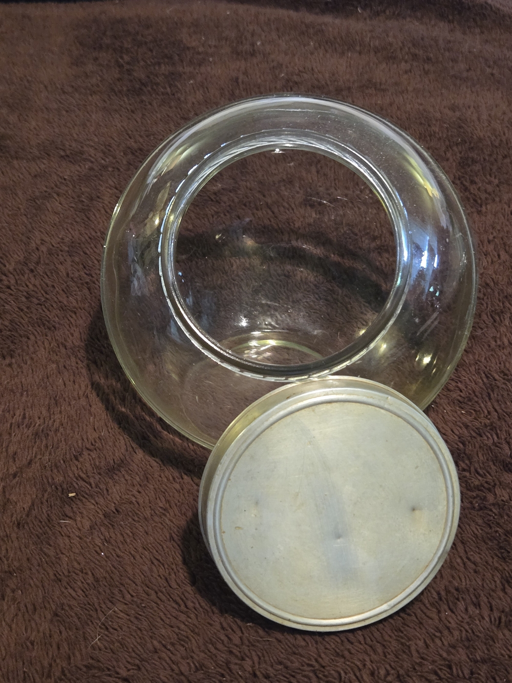 Clear Round Glass Jar with Metal Lid - Transparent